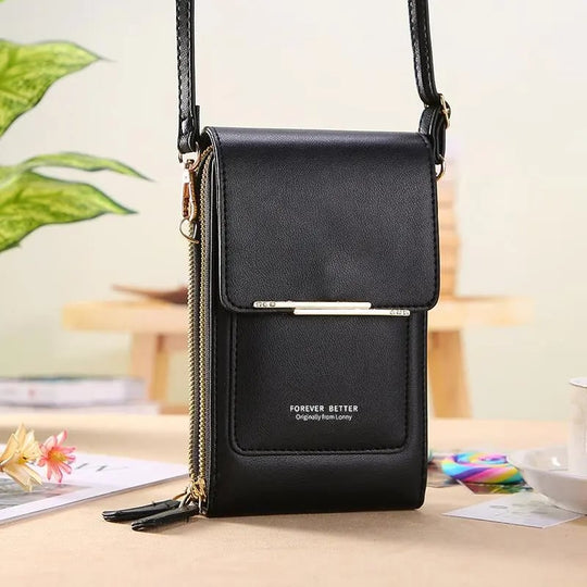 👜📱 Simple and elegant women's touchscreen crossbody phone wallet