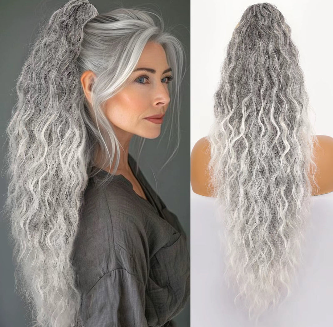 🩷Curly Wavy Frizzy Hair Extension with Ponytail