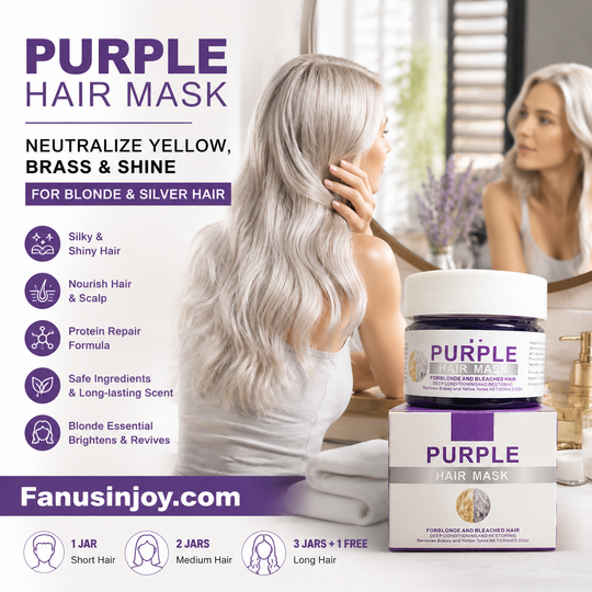 👱‍♀️Want to lighten your hair color?Your hair needs urgent care!Moisturizing Purple Hair Mask with Long-Lasting Scent