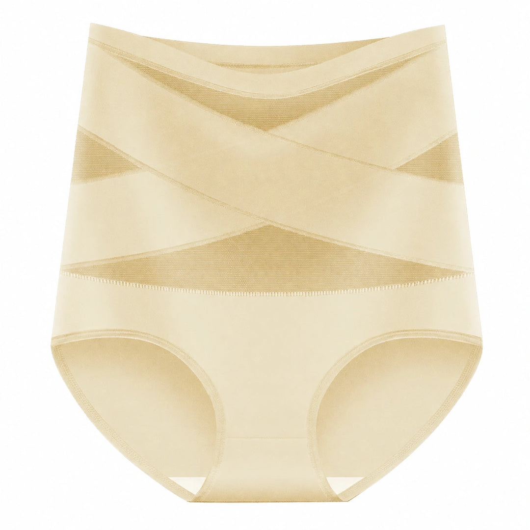 🥰Limited Sale 50% OFF💟Plus-Size High-Waist Cross Tummy Control Panties