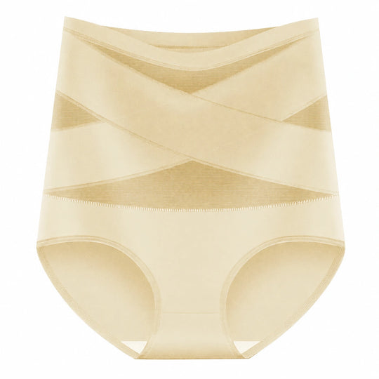 🥰Limited Sale 50% OFF💟Plus-Size High-Waist Cross Tummy Control Panties