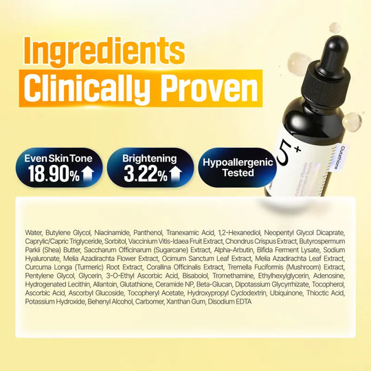 [magazin oficial numbuzin] Ser nr.5 | Ser concentrat de vitamine | Acid tranexamic 4%, niacinamidă 5%, glutation, vitamina C | Hiperpigmentare | 1,01 fl. oz.