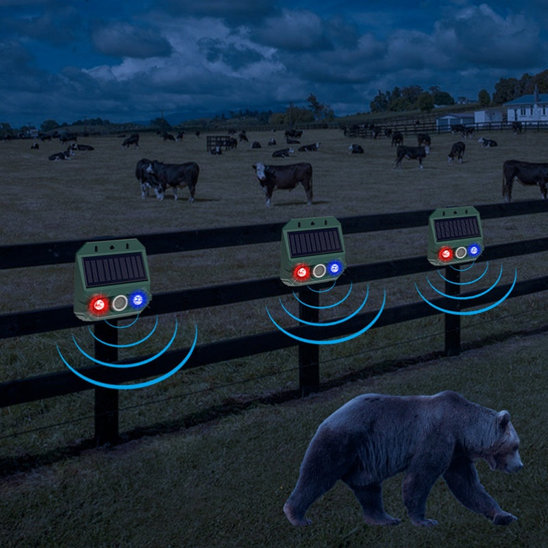 Solar Powered Animal Repeller – Ultrasonic + flashing light. Weatherproof, 24/7 protection. Keep pests away naturally. 🏡💚