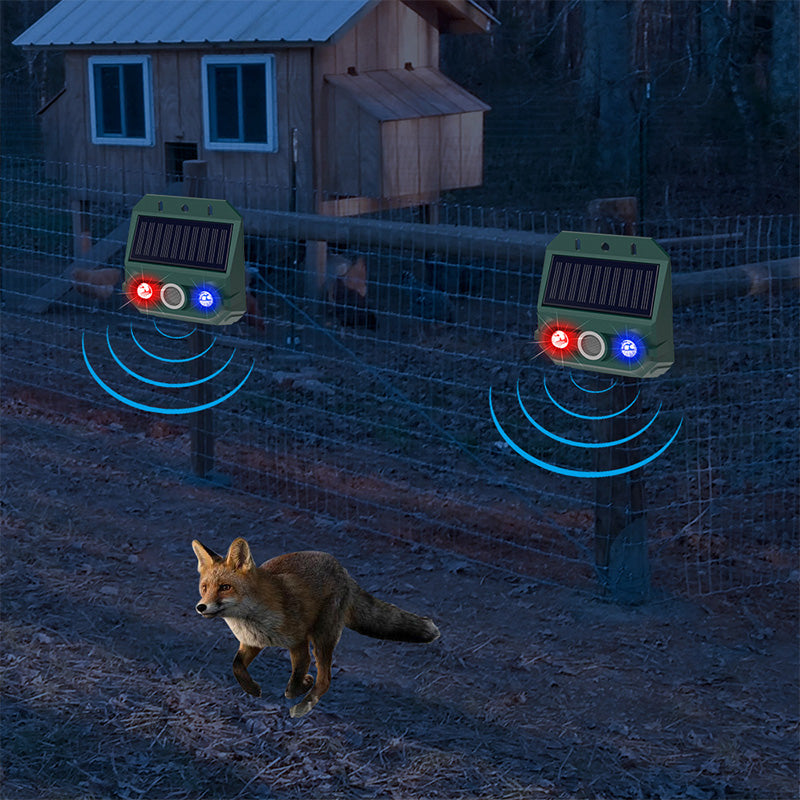 Solar Powered Animal Repeller – Ultrasonic + flashing light. Weatherproof, 24/7 protection. Keep pests away naturally. 🏡💚