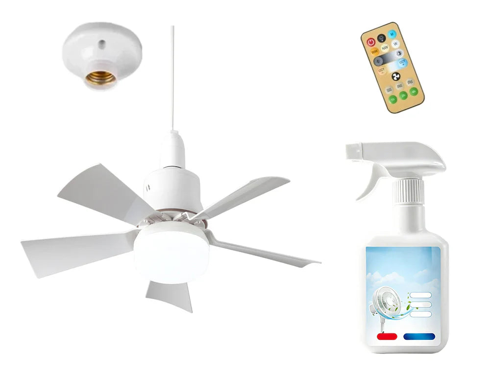 🔥SmartBreez™ 40W LED Ceiling Fan Light – 20.5” Ultra-Quiet with Remote 🎯 | E27 + FREE B22 Adapter 🔌 | For Bedroom 😴, Kitchen 👩‍🍳 & Garage 🛠️