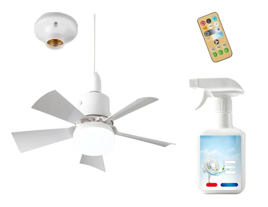 🔥SmartBreez™ 40W LED Ceiling Fan Light – 20.5” Ultra-Quiet with Remote 🎯 | E27 + FREE B22 Adapter 🔌 | For Bedroom 😴, Kitchen 👩‍🍳 & Garage 🛠️