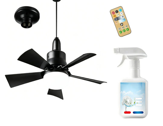 🔥SmartBreez™ 40W LED Ceiling Fan Light – 20.5” Ultra-Quiet with Remote 🎯 | E27 + FREE B22 Adapter 🔌 | For Bedroom 😴, Kitchen 👩‍🍳 & Garage 🛠️