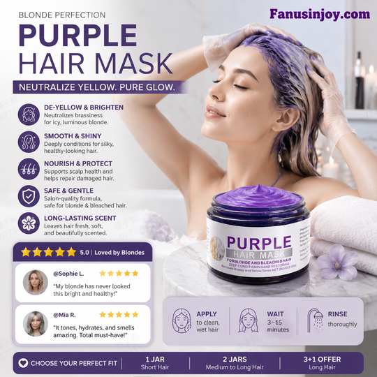 👱‍♀️Want to lighten your hair color?Your hair needs urgent care!Moisturizing Purple Hair Mask with Long-Lasting Scent