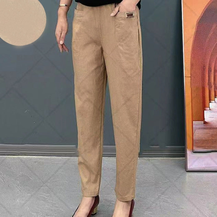 🔥BUY 2 FREE SHIPPING🔥Women's Elastic Waist Cotton Trousers