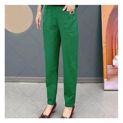 🔥BUY 2 FREE SHIPPING🔥Women's Elastic Waist Cotton Trousers