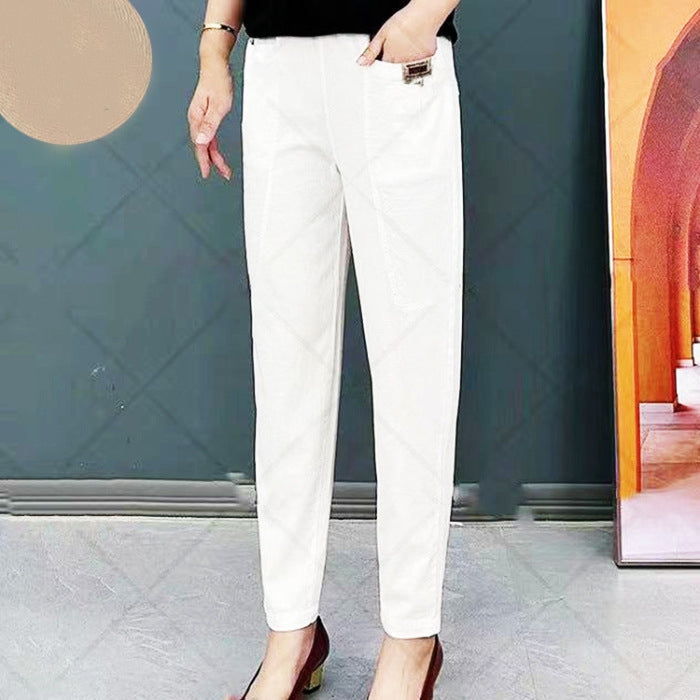 🔥BUY 2 FREE SHIPPING🔥Women's Elastic Waist Cotton Trousers