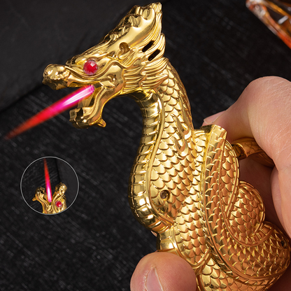 New Carved Dragon Shape Metal Lighter With Gift Box