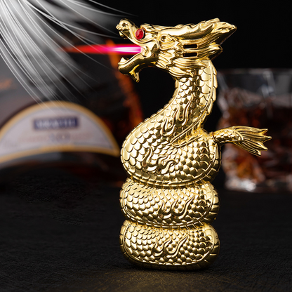 New Carved Dragon Shape Metal Lighter With Gift Box