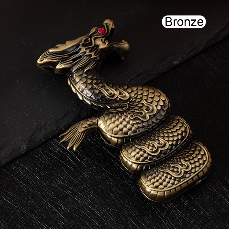 New Carved Dragon Shape Metal Lighter With Gift Box