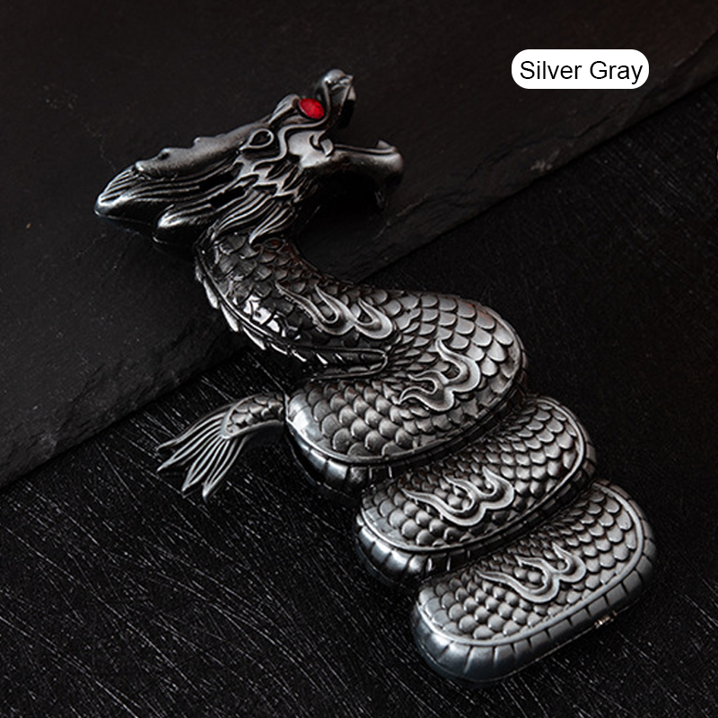 New Carved Dragon Shape Metal Lighter With Gift Box