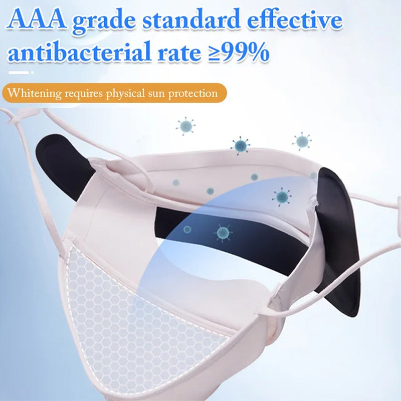 🔥Cumpără 1 Primești 1 Gratuit🔥Pălărie de protecție solară din mătase mată pentru față întreagă