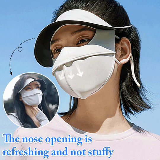 🔥Cumpără 1 Primești 1 Gratuit🔥Pălărie de protecție solară din mătase mată pentru față întreagă