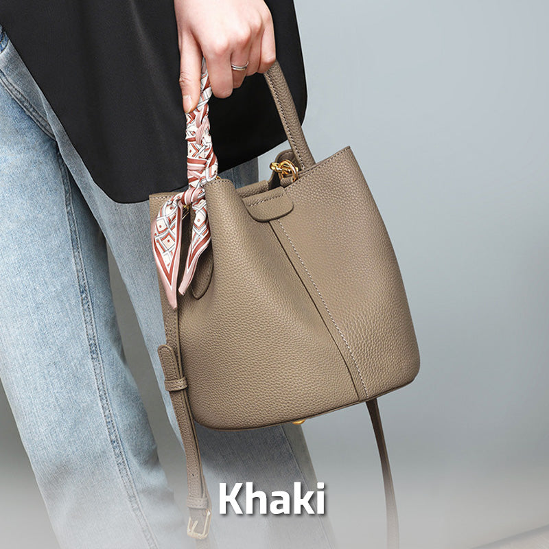 Women Trendy Leather Bucket Shoulder Bag