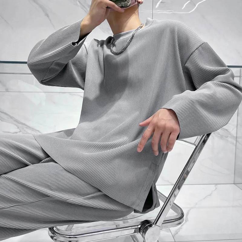 Loose Fashionable Long Sleeve 2-piece Set