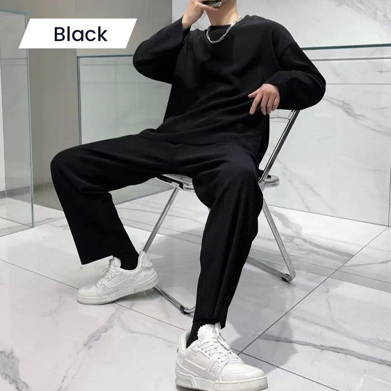 Loose Fashionable Long Sleeve 2-piece Set