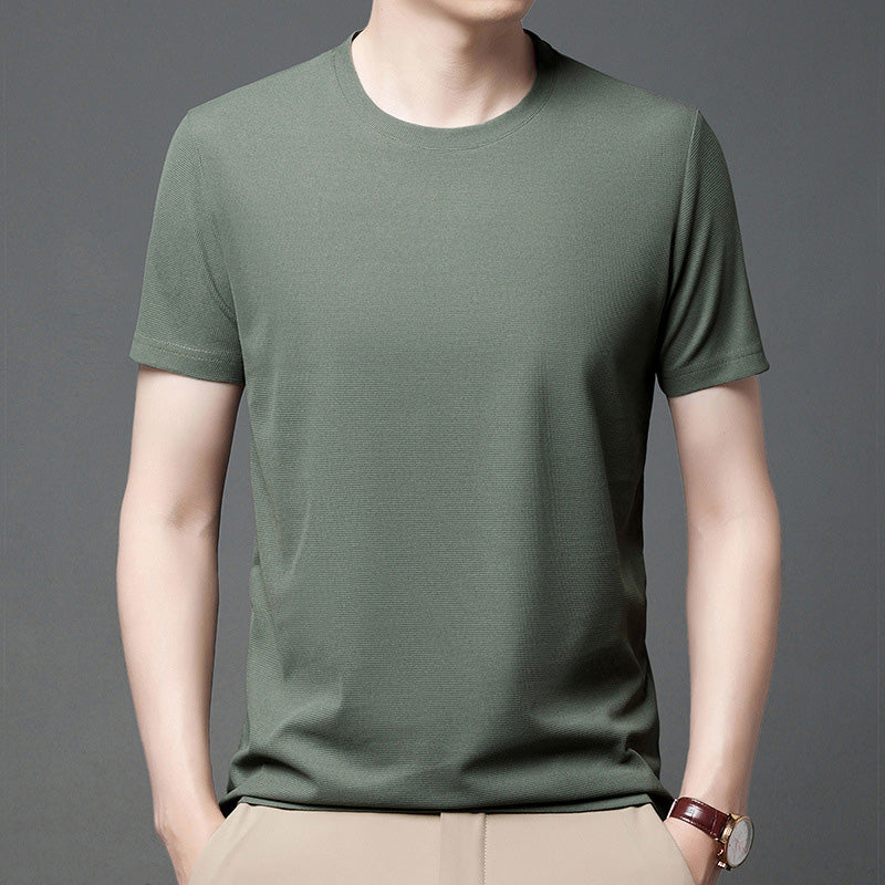 🔥Summer Sale🔥Breathable Solid Color Short Sleeve Waffle T-Shirt