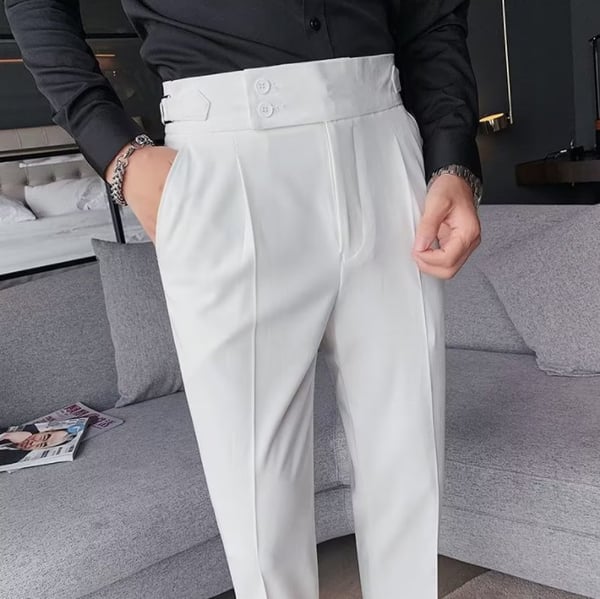 🎁Men's Solid Color Straight Casual Trousers