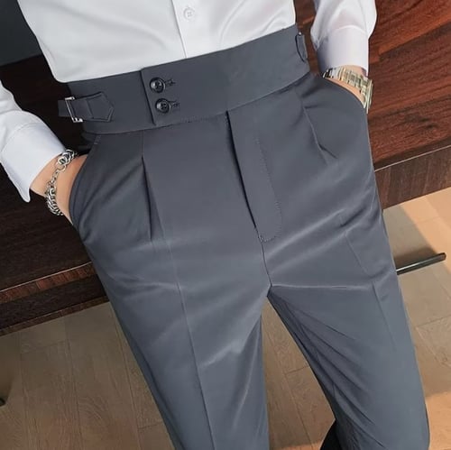 🎁Men's Solid Color Straight Casual Trousers