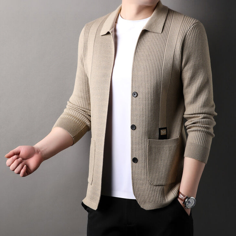 🔥New products in 2024🔥Men's Lapel Knitted Long Sleeve Coat