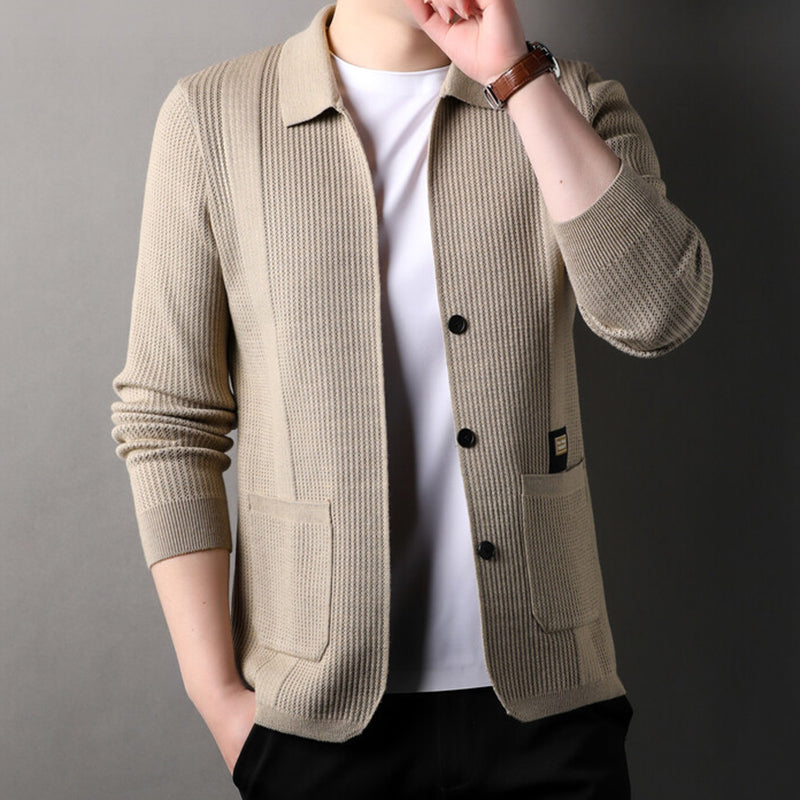 🔥New products in 2024🔥Men's Lapel Knitted Long Sleeve Coat