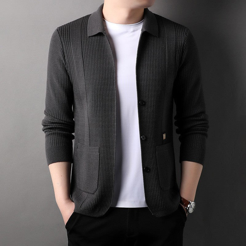 🔥New products in 2024🔥Men's Lapel Knitted Long Sleeve Coat