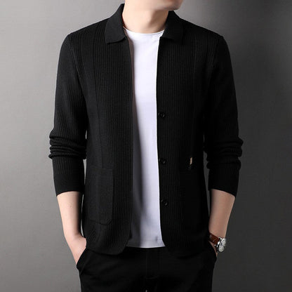 🔥New products in 2024🔥Men's Lapel Knitted Long Sleeve Coat