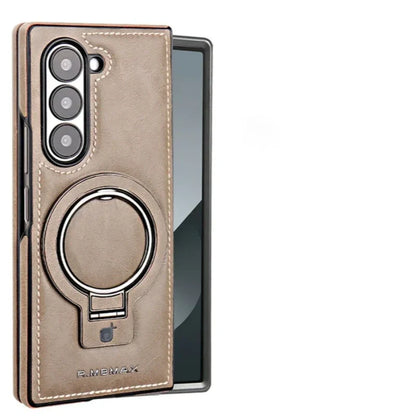 New Arrival-Luxury Leather Invisible MagSafe Stand Protective Shell for Samsung Z Fold 6/5/4/3