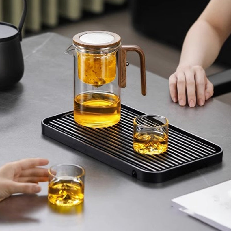 🔥Hot Sale🔥Water Separation Glass Teapot with Wooden Handle