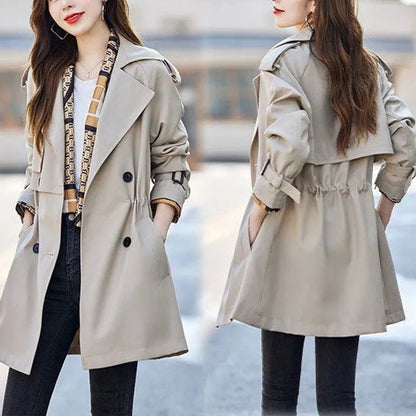 🖤Black Friday Sale:50% OFF🖤 Fashionable high-end women's windbreaker with mid-length lapel