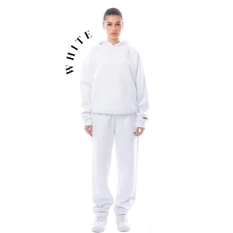 Unisex Solid Color Oversized Hoodies & Sweatpants Set