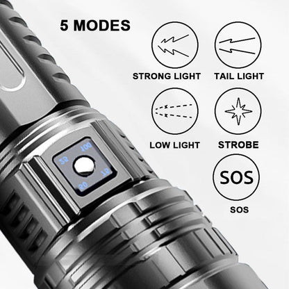 🔦Multifunctional White Laser Telescopic Zoom Tactical Flashlight