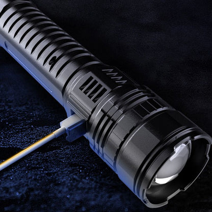 🔦Multifunctional White Laser Telescopic Zoom Tactical Flashlight