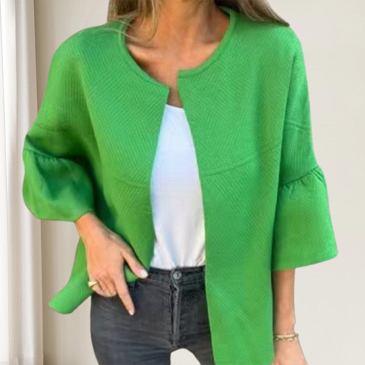 🌷Limited Time 51% OFF💞Women's Round Neck Flare Sleeve Short Jacket