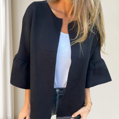 🌷Limited Time 51% OFF💞Women's Round Neck Flare Sleeve Short Jacket