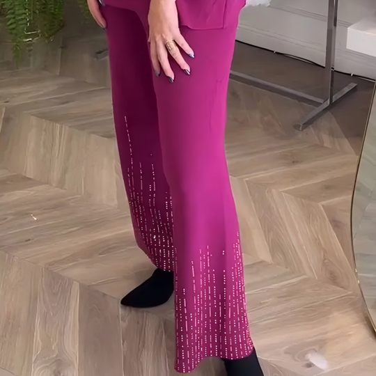 ✨Novi dolasci✨Ležeran pleteni set od 2 dijela s ukrasom od cirkona