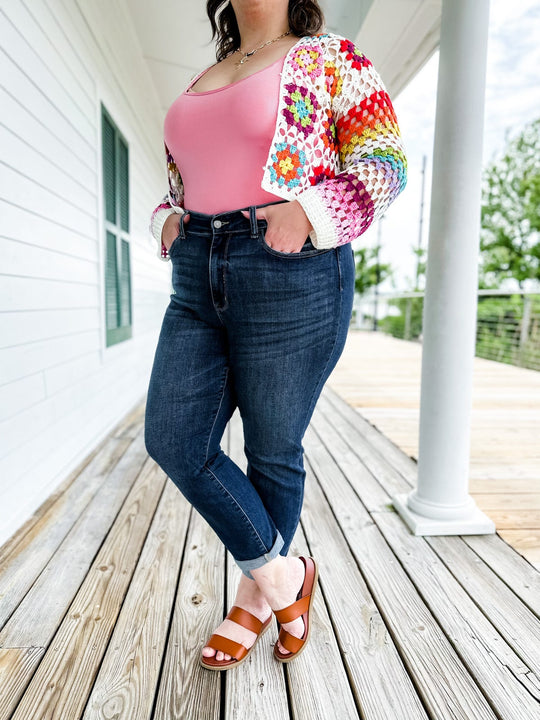 💗Hot Promotion 50% Off💗Tummy Control Cuffed Slim Fit Jeans
