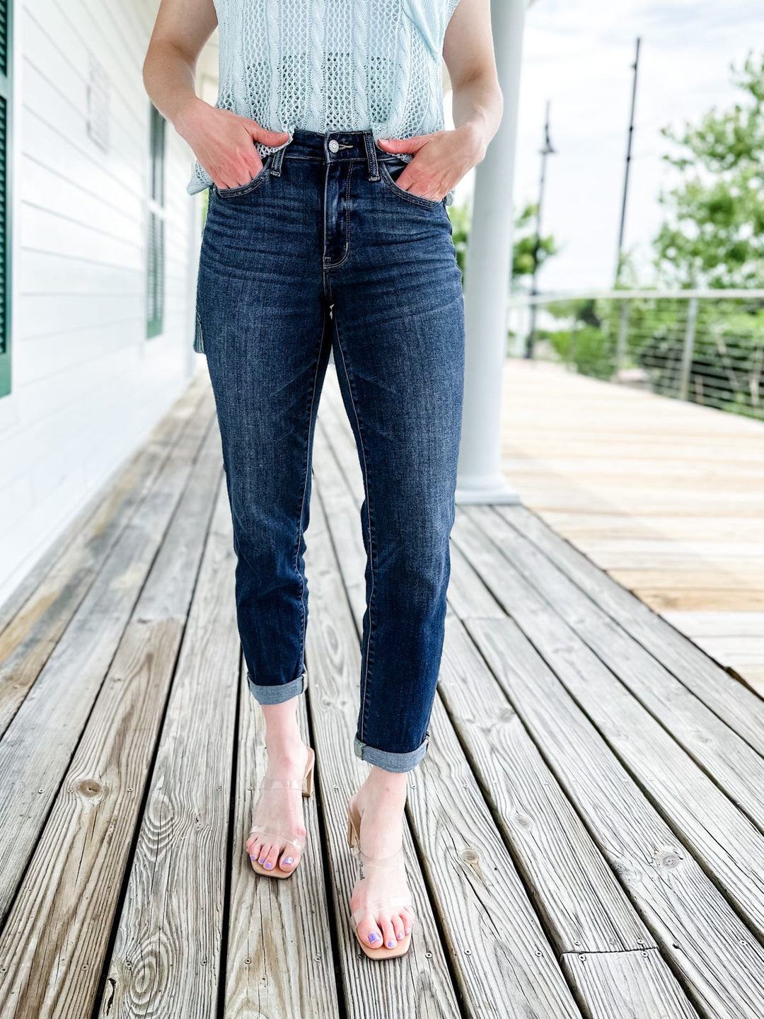 💗Hot Promotion 50% Off💗Tummy Control Cuffed Slim Fit Jeans