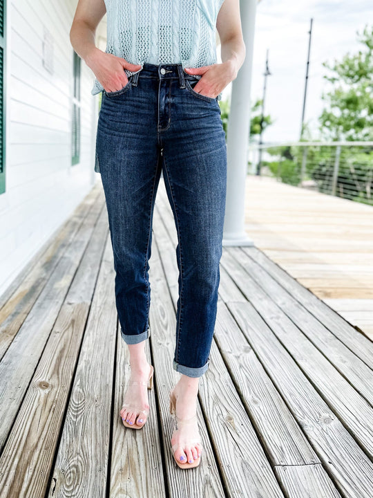 💗Hot Promotion 50% Off💗Tummy Control Cuffed Slim Fit Jeans
