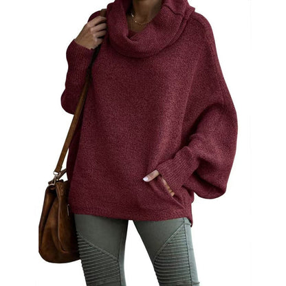 🎁Hot sale🔥Women's Batwing Cowl Neck Sweater with Pocket