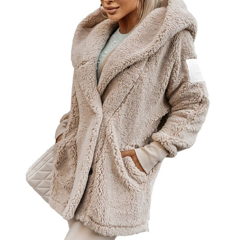 ❄️Winter-Specials❄️Women's Soft Fuzzy Hooded Jacket with Pockets