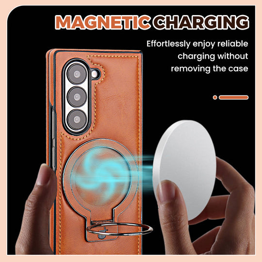 Prémiové PU kožené magnetické pouzdro se stojánkem pro Samsung Z Fold 3/4/5/6