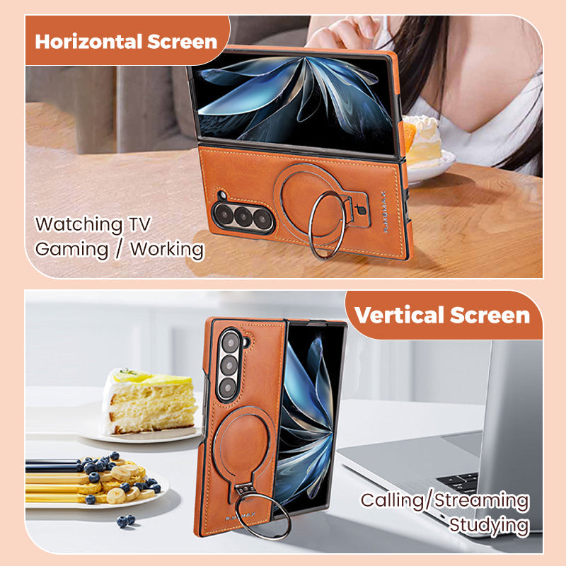 Prémiové PU kožené magnetické pouzdro se stojánkem pro Samsung Z Fold 3/4/5/6