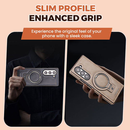 Prémiové PU kožené magnetické pouzdro se stojánkem pro Samsung Z Fold 3/4/5/6