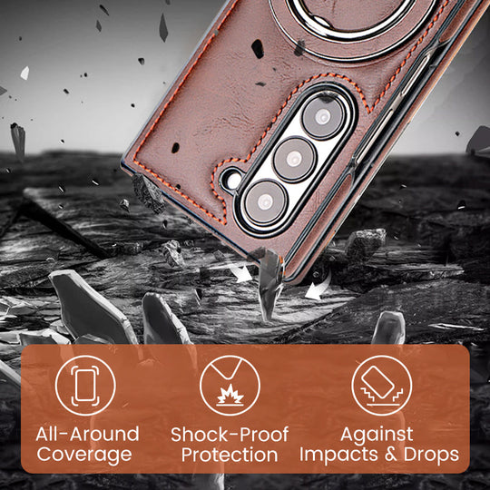 Prémiové PU kožené magnetické pouzdro se stojánkem pro Samsung Z Fold 3/4/5/6