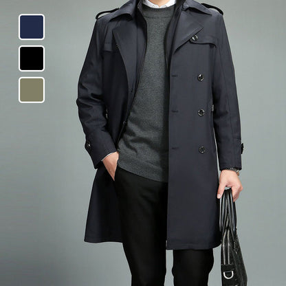 🖤Black Friday Sale:50% OFF🖤Men's Casual Zippered Lapel Trench Coat with Detachable Liner